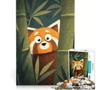 Puzzle da 1000 pezzi per ragazzi: Panda rosso nella foresta di bambù giocattolo educativo attività per famiglie regalo per donne 50x75cm