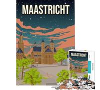 Puzzle da 1000 pezzi per ragazzi panorama urbano di Maastricht Limburgo giocattolo educativo rilassante per famiglie regalo per donne e uomini (dimensioni 38x26cm)