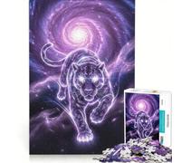 Puzzle da 1000 pezzi per ragazzi: Pantera Cosmica nella Galassia, gioco divertente, allena la mente e la mano, migliora l'amore tra le coppie 50x75cm