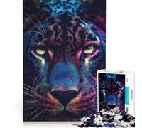 Puzzle da 1000 pezzi per ragazzi, Pantera Nera fluorescente, gioco educativo, regalo di compleanno, compleanno e Natale 38x26cm