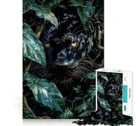 Puzzle da 1000 pezzi per ragazzi,Pantera Nera nella giungla,disegno preciso,gioco per allenare la mente,momento di relax,divertimento per il compleanno 38x26cm