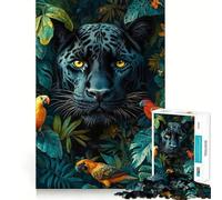 Puzzle da 1000 pezzi per ragazzi Pantera Nera nella giungla,disegno ritagliato con precisione,gioco stimolante per la mente,ideale per rilassarsi,perfetto per il tempo libero a Natale 38x52cm