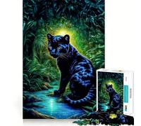 Puzzle da 1000 pezzi per ragazzi Pantera Nera nella giungla,disegno ritagliato con precisione,gioco stimolante per la mente,ideale per rilassarsi,perfetto durante le vacanze di Natale