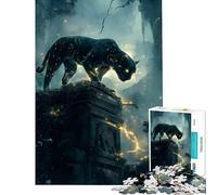 Puzzle da 1000 pezzi per ragazzi: Pantera Nera su antiche rovine ideale per compleanni Natale e divertimento in famiglia Giocattolo educativo adatto a persone dai 14 anni in su (50x75cm)