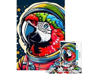 Puzzle da 1000 pezzi per ragazzi pappagallo astronauta puzzle per adulti Wpap gioco pratico antistress gioco stimolante regalo (dimensioni 50x75cm)