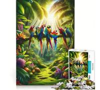 Puzzle da 1000 pezzi per ragazzi "Paradiso dei pappagalli nella giungla" gioco rompicapo difficile e stimolante ideale come regalo per tutta la famiglia 38x52cm