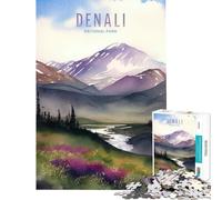 Puzzle da 1000 pezzi per ragazzi Parco Naturale Denali puzzle per adulti giochi per famiglie un'opera d'arte stimolante da completare (dimensioni 38x52cm)