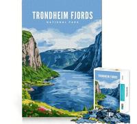 Puzzle da 1000 pezzi per ragazzi, Parco Nazionale dei Fiordi di Trondheim, gioco di incastro preciso, sfida mentale, giocattolo per momenti di relax e divertimento, scena natalizia (38x26cm)