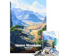 Puzzle da 1000 pezzi per ragazzi Parco Nazionale dei Monti Simien Etiopia poster per gioco educativo sfida giocattolo educativo difficile opera d'arte regalo (dimensioni 50x75cm)