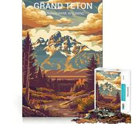 Puzzle da 1000 pezzi per ragazzi,Parco Nazionale del Grand Teton,taglio preciso,divertente gioco di logica,gioco tranquillo,decorazione natalizia,regalo (38x26cm)