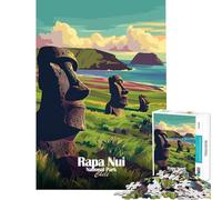 Puzzle da 1000 pezzi per ragazzi Parco Nazionale di Rapa Nui Cile Poster per gioco educativo sfida gioco rilassante antistress opera d'arte regalo (dimensioni 50x75cm)