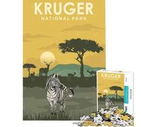 Puzzle da 1000 pezzi per ragazzi Parco Nazionale Kruger SA Puzzle per ragazzi Corsa di velocità manuale Difficile e sfida Gioco stimolante Giocattolo 38x26cm