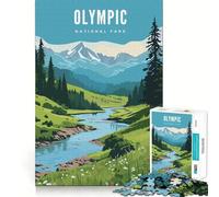 Puzzle da 1000 pezzi per ragazzi,Parco Nazionale Olimpico,design finemente intagliato,gioco di logica,regalo,divertimento rilassante,compleanno,gioco (50x75cm)