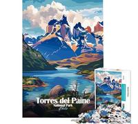 Puzzle da 1000 pezzi per ragazzi Parco Nazionale Torres del Paine Cile Gioco pratico e coinvolgente per coltivare la pazienza sfida impegnativa (dimensioni 38x52cm)