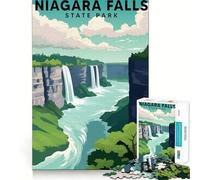 Puzzle da 1000 pezzi per ragazzi,Parco Statale delle Cascate del Niagara,taglio preciso,divertente gioco di logica,gioco tranquillo,decorazione natalizia,regalo (38x26cm)