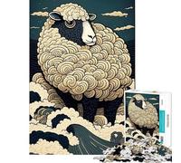 Puzzle da 1000 pezzi per ragazzi pecora Ukiyo Giappone Cina puzzle giochi per famiglie divertimento in famiglia offerta come regalo per tutta la famiglia (dimensioni 38x52cm)