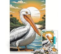 Puzzle da 1000 pezzi per ragazzi, pellicano bianco americano, gioco divertente, stimolante da completare, ideale come regalo per tutta la famiglia 38x26cm