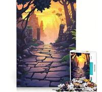 Puzzle da 1000 pezzi per ragazzi percorso tra rovine nella giungla gioco rompicapo difficile e stimolante ideale come regalo per tutta la famiglia 38x26cm