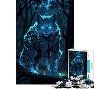 Puzzle da 1000 pezzi per ragazzi Phantom Lynx︰ Spirito della Foresta del Crepuscolo Giochi rilassanti Giocattoli avvincenti per coltivare la pazienza Ottimo regalo Sfida impegnativa (38x26cm)