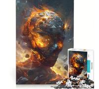 Puzzle da 1000 pezzi per ragazzi, Pianeta di fuoco nello spazio, Teschio, Giochi rilassanti, Attività divertenti da fare a casa, Ottimo regalo per gli appassionati di videogiochi 38x52cm