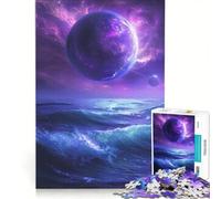 Puzzle da 1000 pezzi per ragazzi "Pianeta e oceano viola" gioco rompicapo difficile e stimolante ideale come regalo per tutta la famiglia 50x75cm