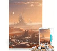 Puzzle da 1000 pezzi per ragazzi: Pianeta Rosso Paesaggio Urbano di Marte Gioco Divertente Allena la Mente e la Mano Gioco Sfida Unico 38x26cm