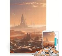 Puzzle da 1000 pezzi per ragazzi: Pianeta Rosso Paesaggio Urbano di Marte Gioco Rompicapo Difficile e Sfida Ideale come Regalo per Tutta la Famiglia 50x75cm