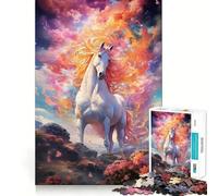 Puzzle da 1000 pezzi per ragazzi,Pianure del Cavallo Celeste,Design Fine Cut,Gioco di concentrazione,Regalo,Tempo libero,Regalo di Natale (38x52cm)