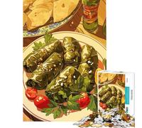 Puzzle da 1000 pezzi per ragazzi piatto Dolma con antipasti e bevande gioco interattivo giocattolo avvincente per coltivare la pazienza regalo di compleanno decorazione per la casa (38x52cm)