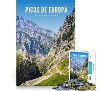 Puzzle da 1000 pezzi per ragazzi Picos De Europa Ntl Park Fine Cut Art Logic Giocattolo divertente Cozy Time Play Decorazione natalizia da parete (50x75cm)