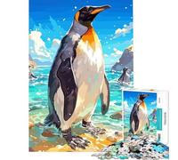 Puzzle da 1000 pezzi per ragazzi Pinguino reale sulla spiaggia gioco educativo e stimolante ideale per divertirsi in famiglia regalo perfetto per compleanni (dimensioni 50x75cm)