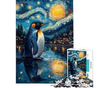 Puzzle da 1000 pezzi per ragazzi pinguino sotto una notte stellata puzzle per adulti giochi rilassanti ma divertenti e spiritosi per compleanno Natale (dimensioni 38x52cm)