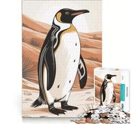 Puzzle da 1000 pezzi per ragazzi pinguino stilizzato in un paesaggio desertico giocattolo antistress divertente attività da fare a casa ideale come regalo 50x75cm