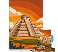 Puzzle da 1000 pezzi per ragazzi,piramide di Chichen Itza,gioco di incastri fini,divertente e stimolante per la mente,ideale per momenti di relax e come regalo di compleanno (38x26cm)
