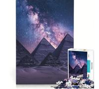 Puzzle da 1000 pezzi per ragazzi, Piramidi egizie notturne, giochi educativi, corsa a tempo, collezione d'artista, belle arti 38x26cm