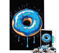Puzzle da 1000 pezzi per ragazzi pittura a ciambella con gesso blu gioco pratico giocattolo coinvolgente per coltivare la pazienza arte regalo educativo (dimensioni 38x26cm)