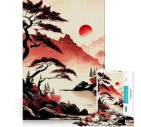 Puzzle da 1000 pezzi per ragazzi, pittura tradizionale, inchiostro, incastro preciso, gioco di sfida mentale, giocattolo per momenti di relax e divertimento, scena natalizia (50x75cm)