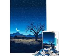 Puzzle da 1000 pezzi per ragazzi pixel art paesaggio notturno con casa abbandonata gioco stimolante rompicapo antistress regalo di compleanno (dimensioni 38x26cm)