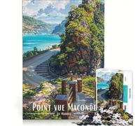 Puzzle da 1000 pezzi per ragazzi Point Vue Maconde Ile Maurice Giochi rilassanti Sfida impegnativa Collezione d'artista Belle arti 50x75cm