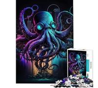 Puzzle da 1000 pezzi per ragazzi polpo cyberpunk ideale per compleanni e Natale Gioco educativo difficile adatto a ragazzi dai 14 anni in su (50x75cm)