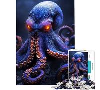 Puzzle da 1000 pezzi per ragazzi polpo gigante con occhi luminosi sfida di velocità da completare gioco rilassante per ragazzi dai 14 anni in su (38x26cm)