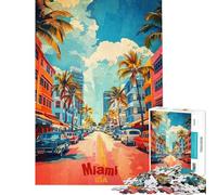 Puzzle da 1000 pezzi per ragazzi poster artistico di Miami puzzle per ragazzi migliora la memoria lista dei desideri con Babbo Natale gioco educativo per famiglie 38x26cm