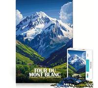 Puzzle da 1000 pezzi per ragazzi, poster con paesaggio del Tour du Mont Blanc, taglio netto, gioco cognitivo divertente, gioco per il tempo libero, decorazione natalizia per la casa (38x26cm)