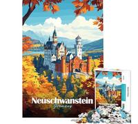 Puzzle da 1000 pezzi per ragazzi poster del Castello di Neuschwanstein puzzle per adulti giochi per famiglie modelli da assemblare regali di compleanno e unici (dimensioni 38x26cm)