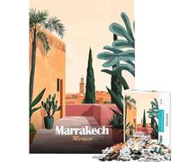 Puzzle da 1000 pezzi per ragazzi poster del paesaggio urbano di Marrakech sfida per l'intelligenza giocattolo avvincente giochi divertenti migliora la memoria opera d'arte regalo (dimensioni 75x50cm)