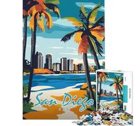 Puzzle da 1000 pezzi per ragazzi poster del paesaggio urbano di San Diego gioco educativo sfida giocattolo educativo difficile opera d'arte regalo (dimensioni 38x26cm)