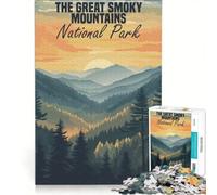 Puzzle da 1000 pezzi per ragazzi, poster del Parco Nazionale delle Great Smoky Mountains, gioco impossibile, difficile e stimolante, compleanno e Natale 50x75cm