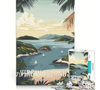 Puzzle da 1000 pezzi per ragazzi poster del Parco Nazionale delle Isole Vergini decorazione murale giocattolo stimola la memoria compleanno e Natale 50x75cm