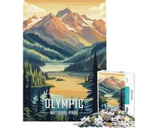 Puzzle da 1000 pezzi per ragazzi poster del Parco Nazionale Olimpico giochi rilassanti giocattoli che creano dipendenza per coltivare la pazienza opera d'arte regalo decorazione da parete (38x26cm)