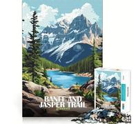 Puzzle da 1000 pezzi per ragazzi,poster del sentiero Banff e Jasper in Canada,taglio netto,puzzle logico,gioco per il tempo libero,regalo di Natale rilassante (38x26cm)